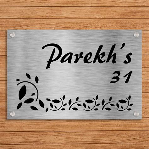 metal house name plate|stainless steel name plate design.